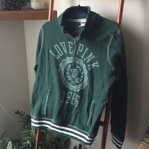 PINK green quarter zip